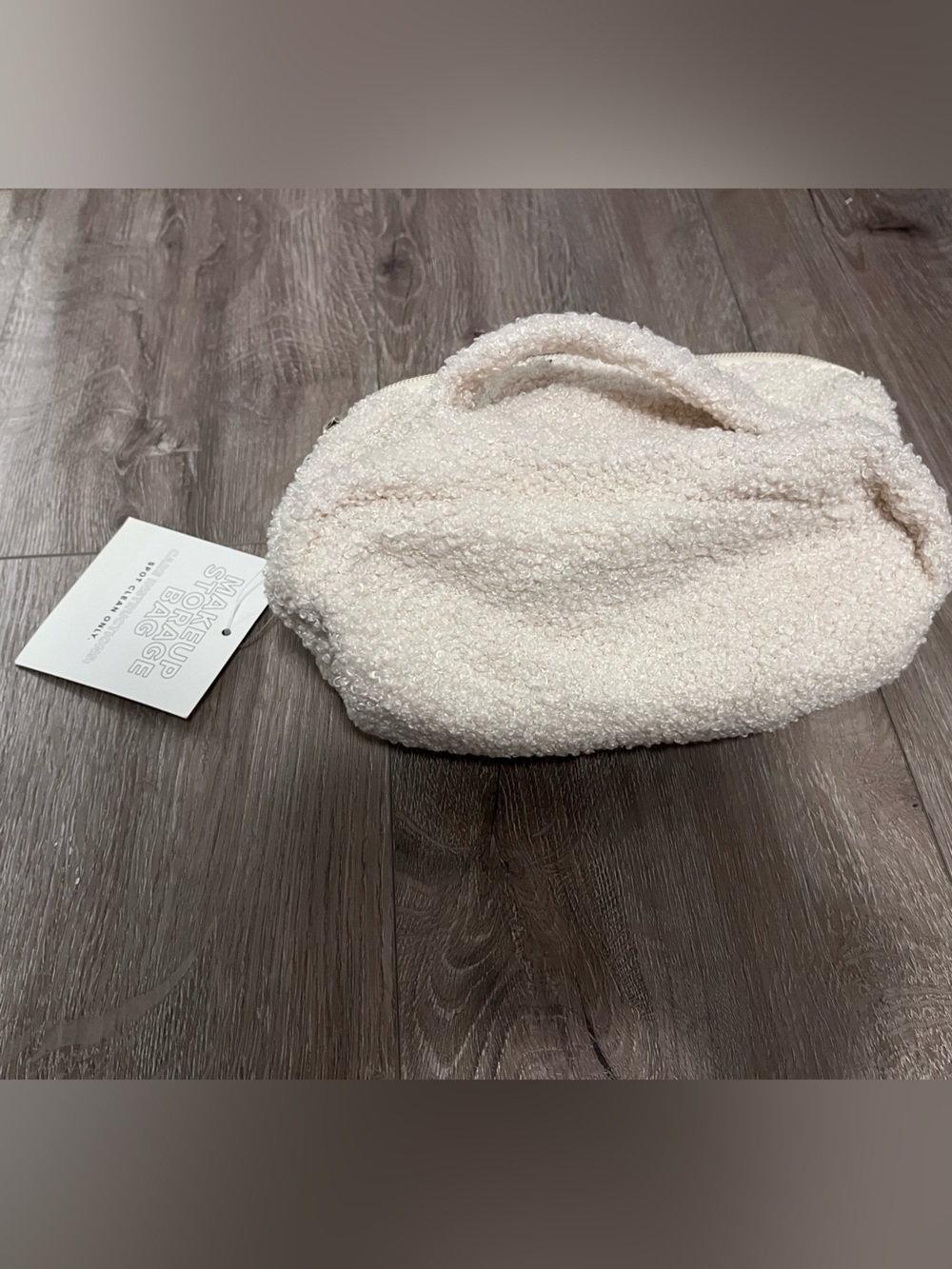 Cozy Cream Sherpa Makeup Pouch - Brandnew